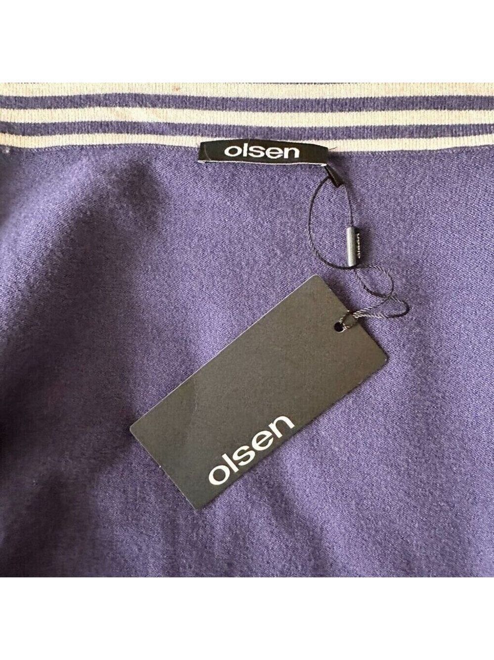 Olsen Women’s Snap Button Mock Neck Sweater Size 4 XS Blue Soft New - Picture 10 of 14